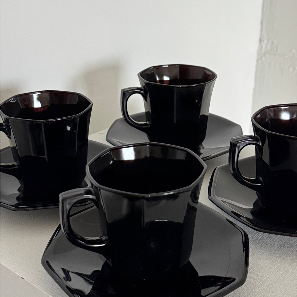luminarc vintage Elegant Black Coffee Cup Set